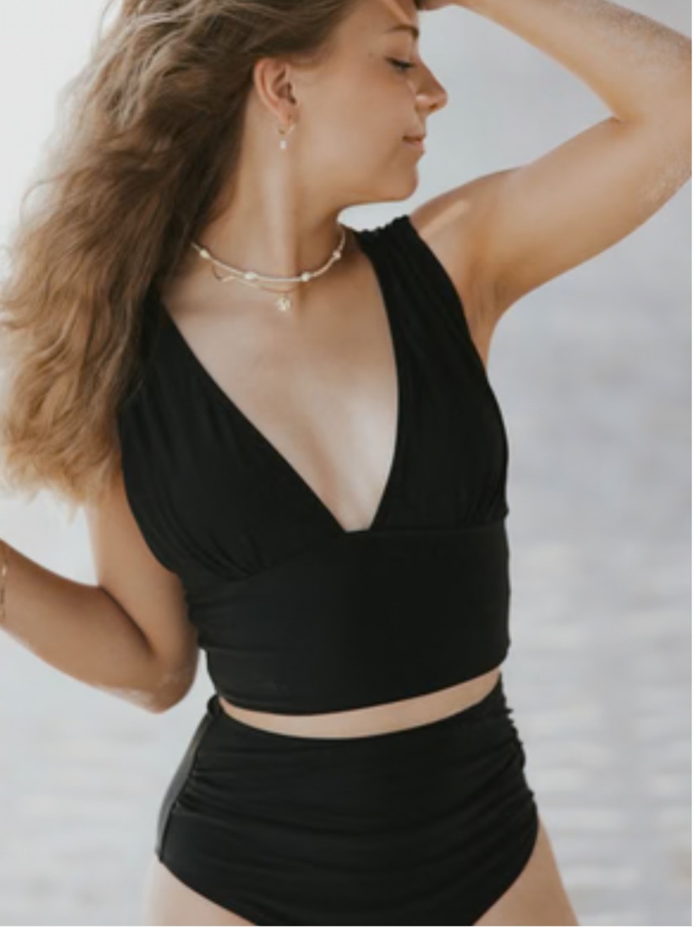 Geode Rio Black High-Waist Two-Piece Swim Set - Women